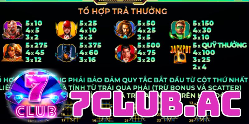 huong dan luat choi game justice league 7club moi nhat 2025 4